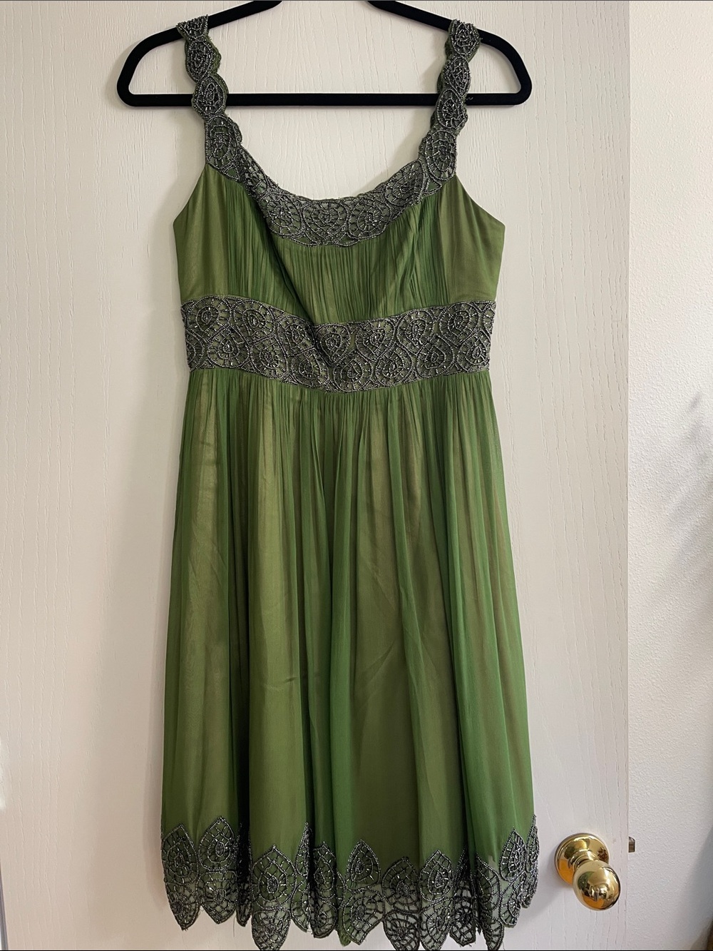 Women Adrianna Papell Evening Midi Dress Beautiful Sequined Size 4 Sleeveless - Picture 9 of 13